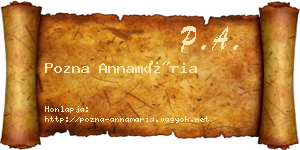 Pozna Annamária névjegykártya